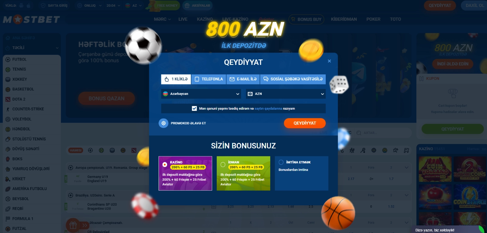 Yeni hesabın yaradılması 